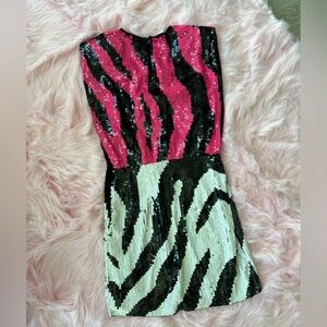 Nasty Gal Sequin Zebra Dress